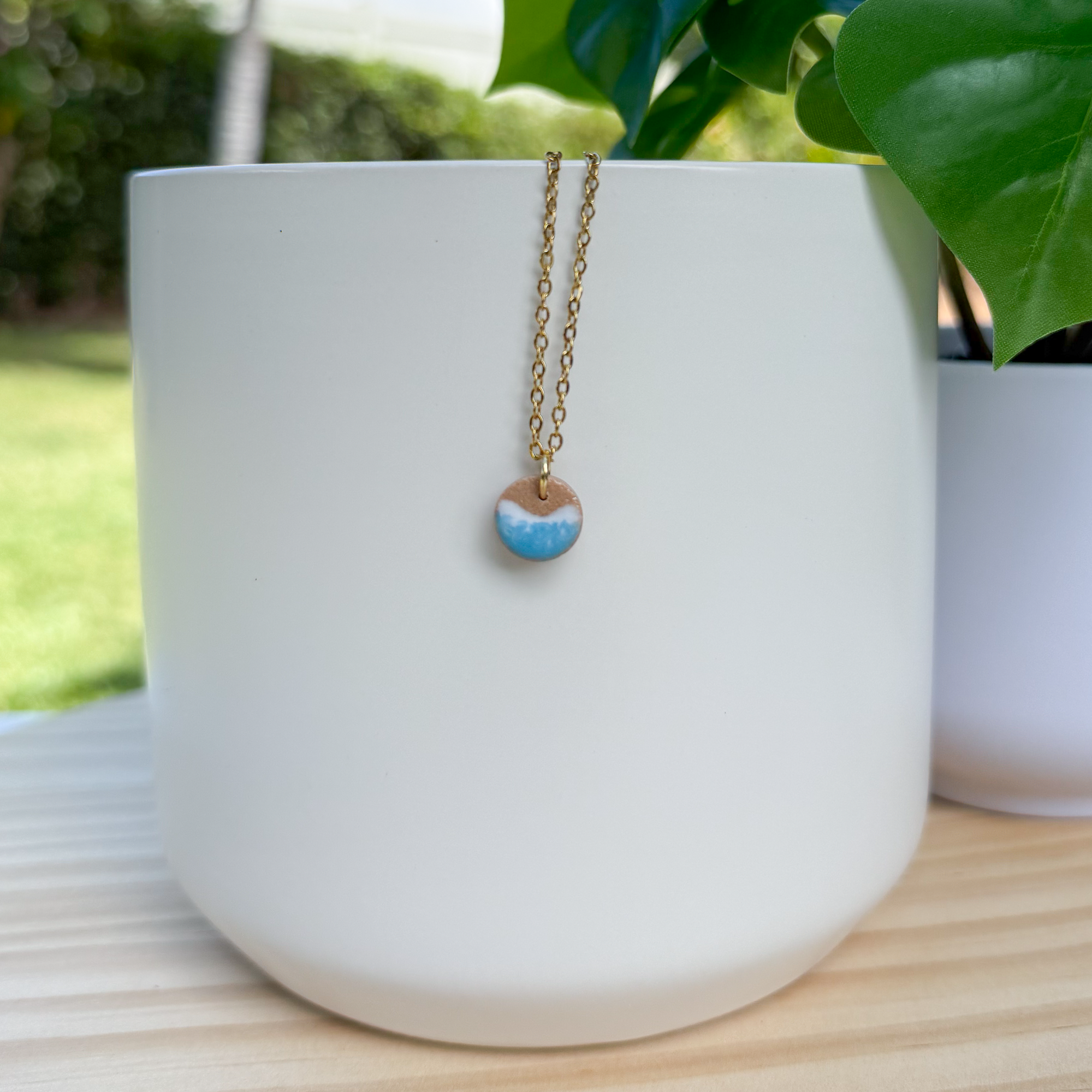 Tiny beach charm necklace