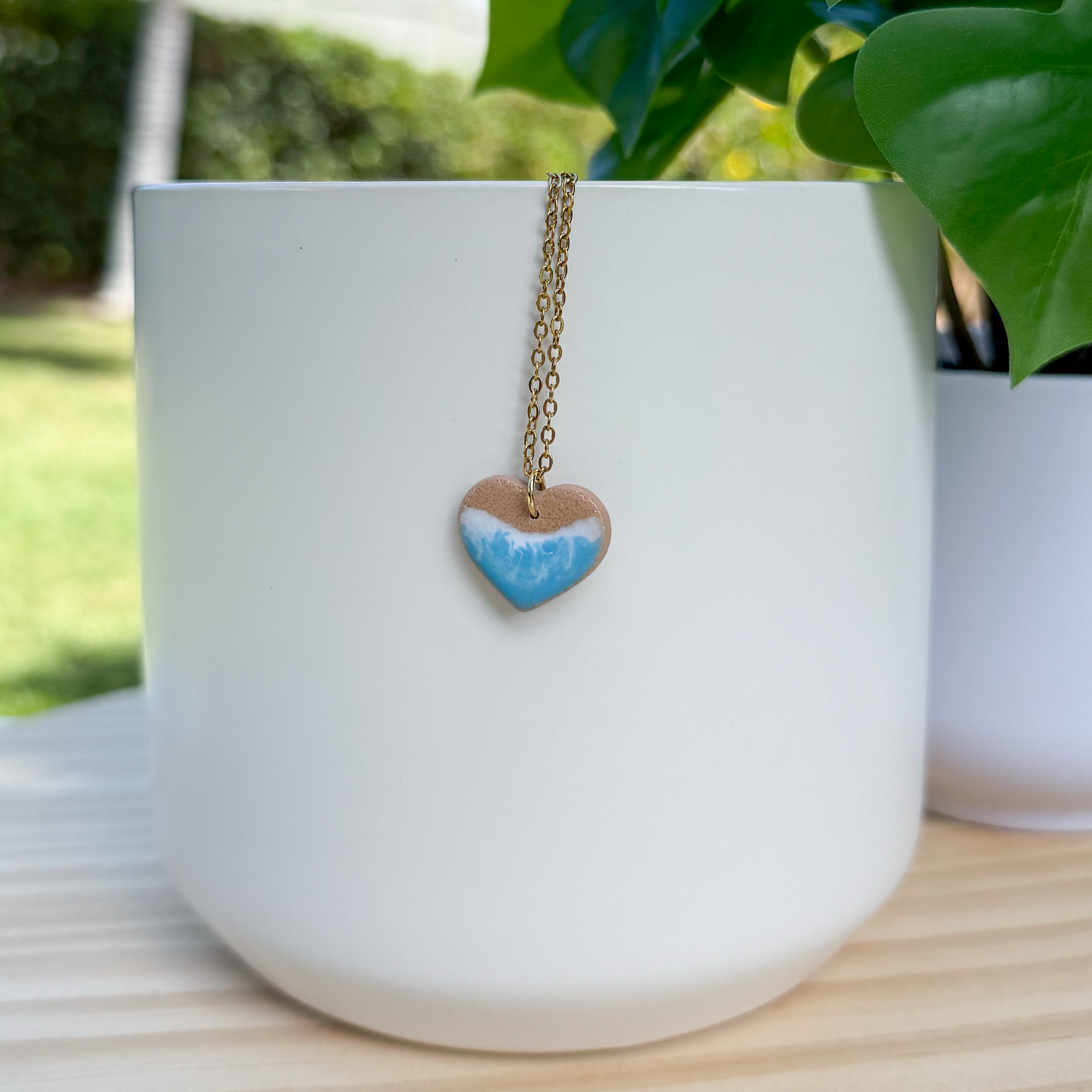 Tiny beach charm necklace