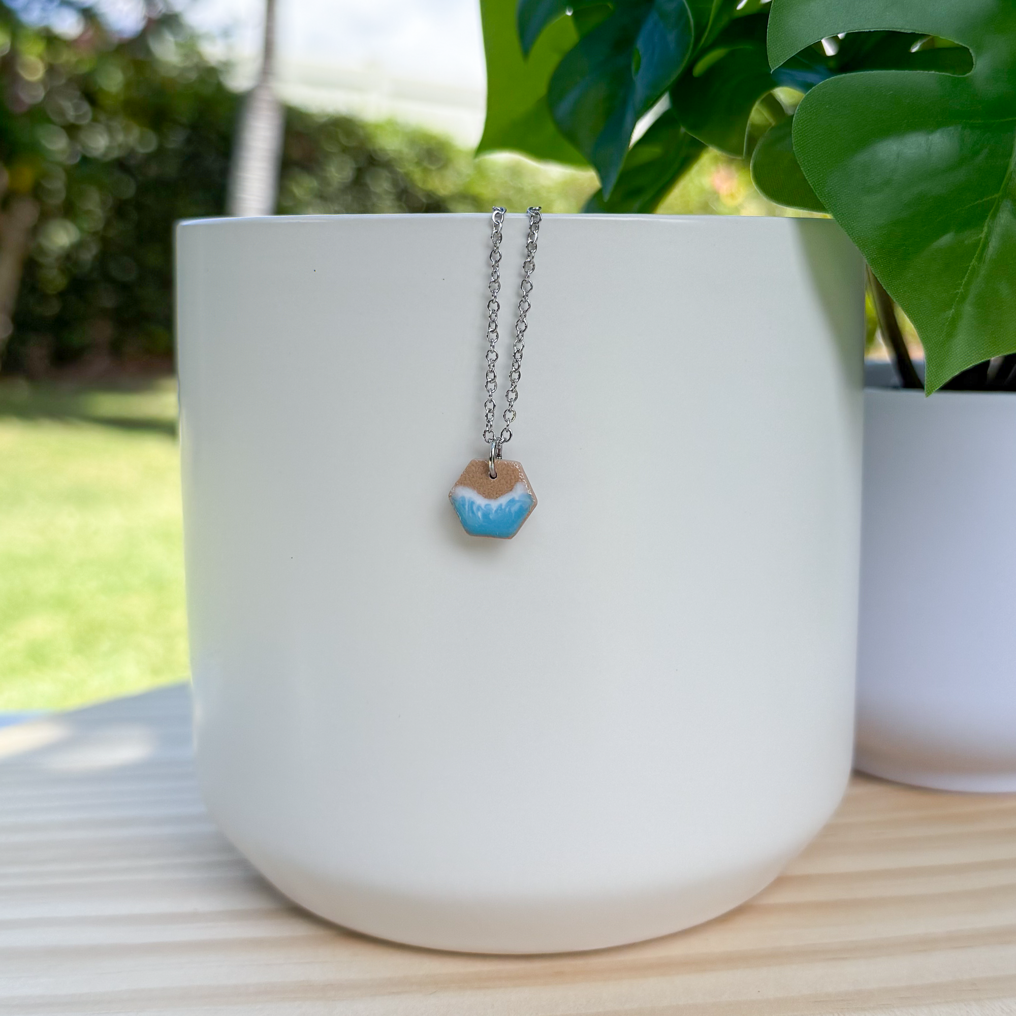 Tiny beach charm necklace