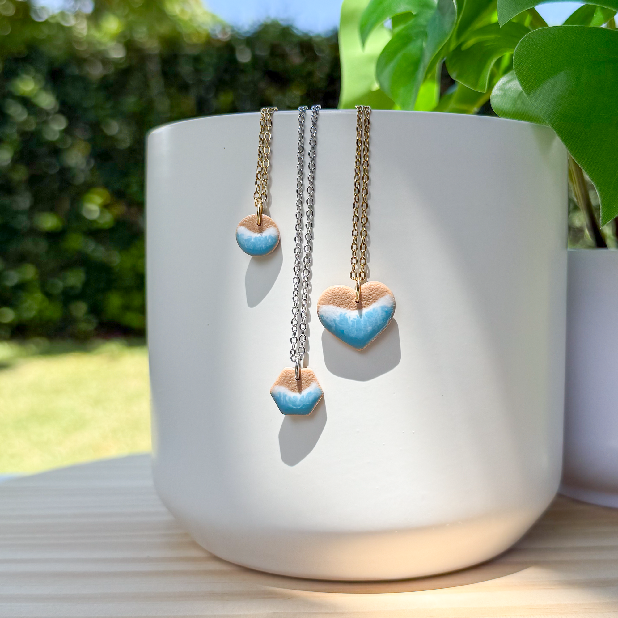 Tiny beach charm necklace