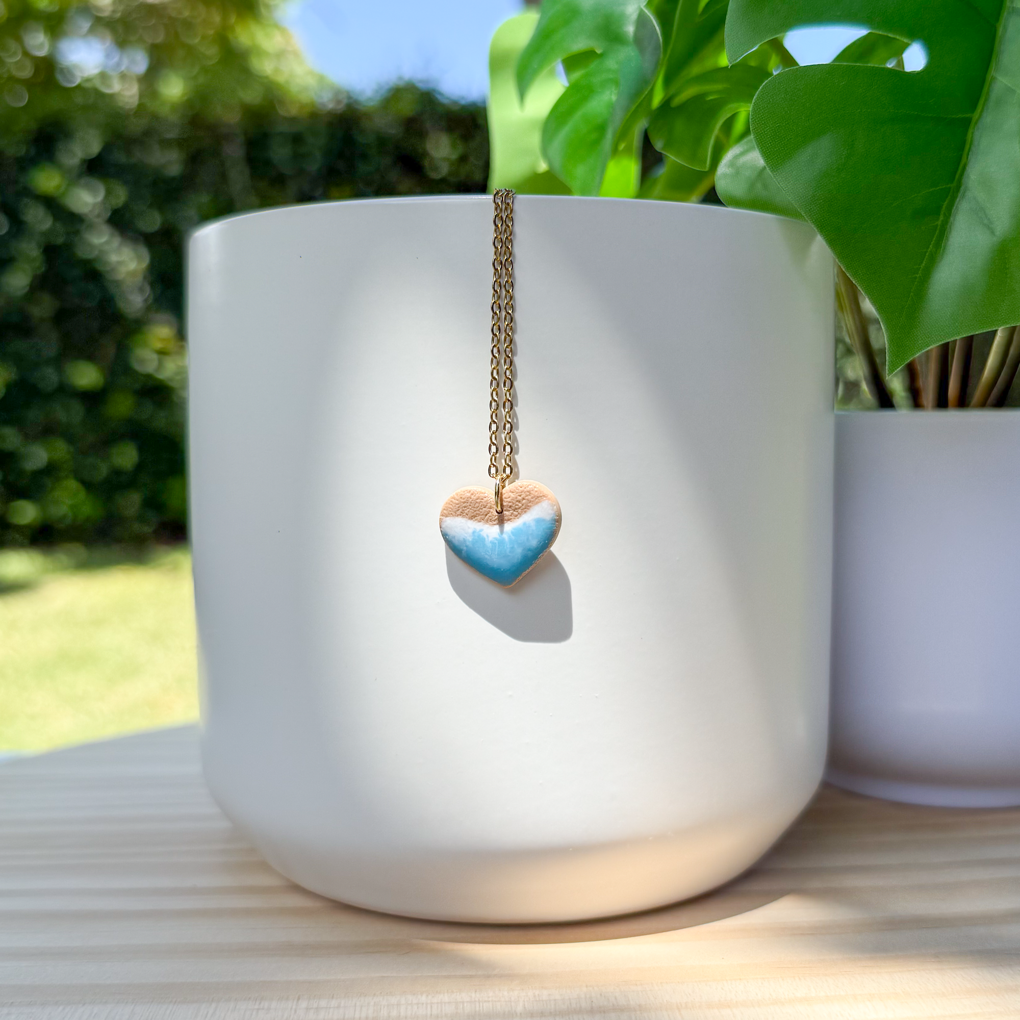 Tiny beach charm necklace