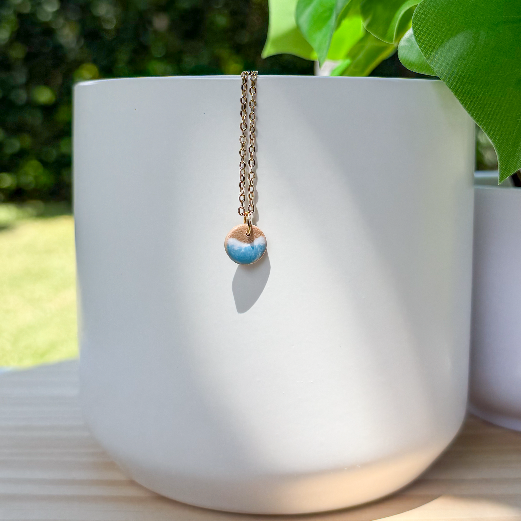 Tiny beach charm necklace