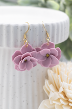 Lilac flower dangle earrings