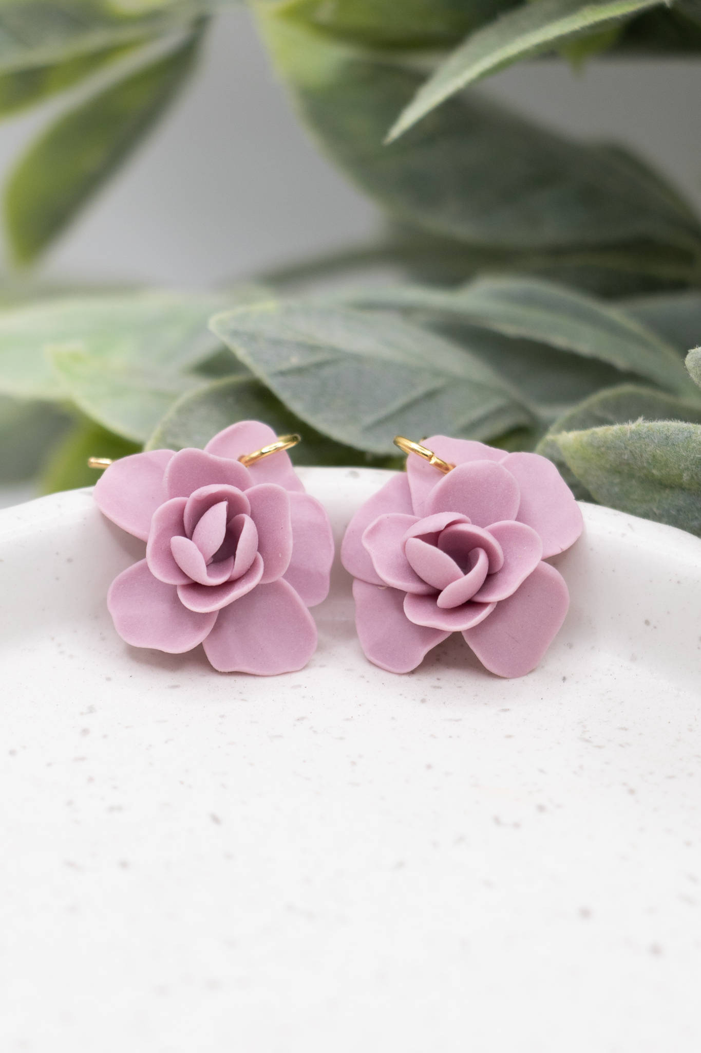 Mini lilac flower dangle earrings
