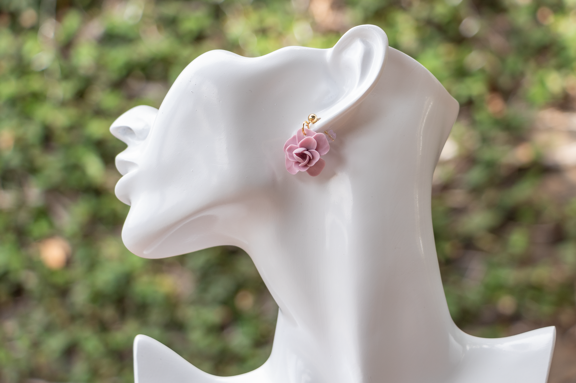 Mini lilac flower dangle earrings