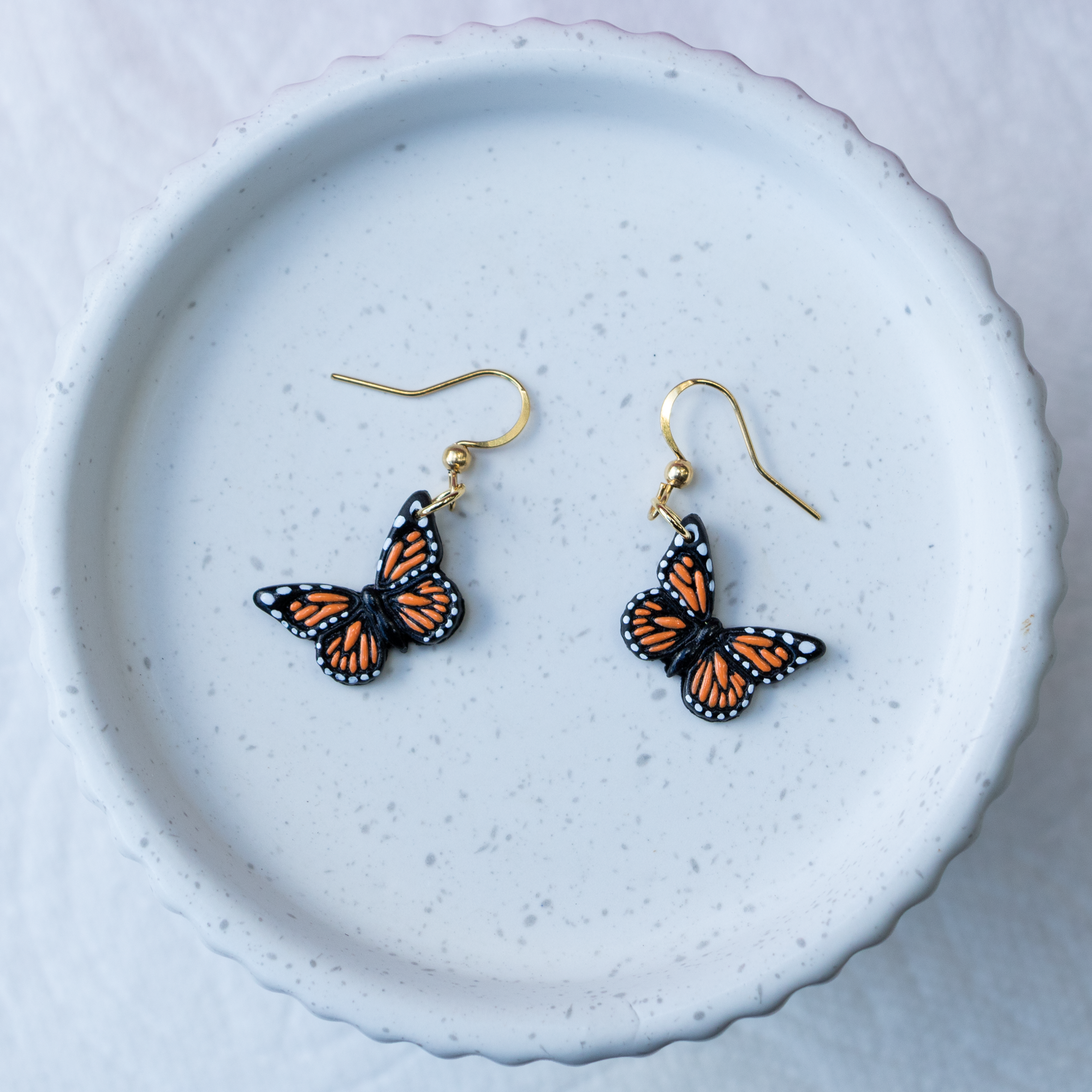 Hand-painted mini monarch butterflies