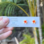 Plumeria studs, multiple colors