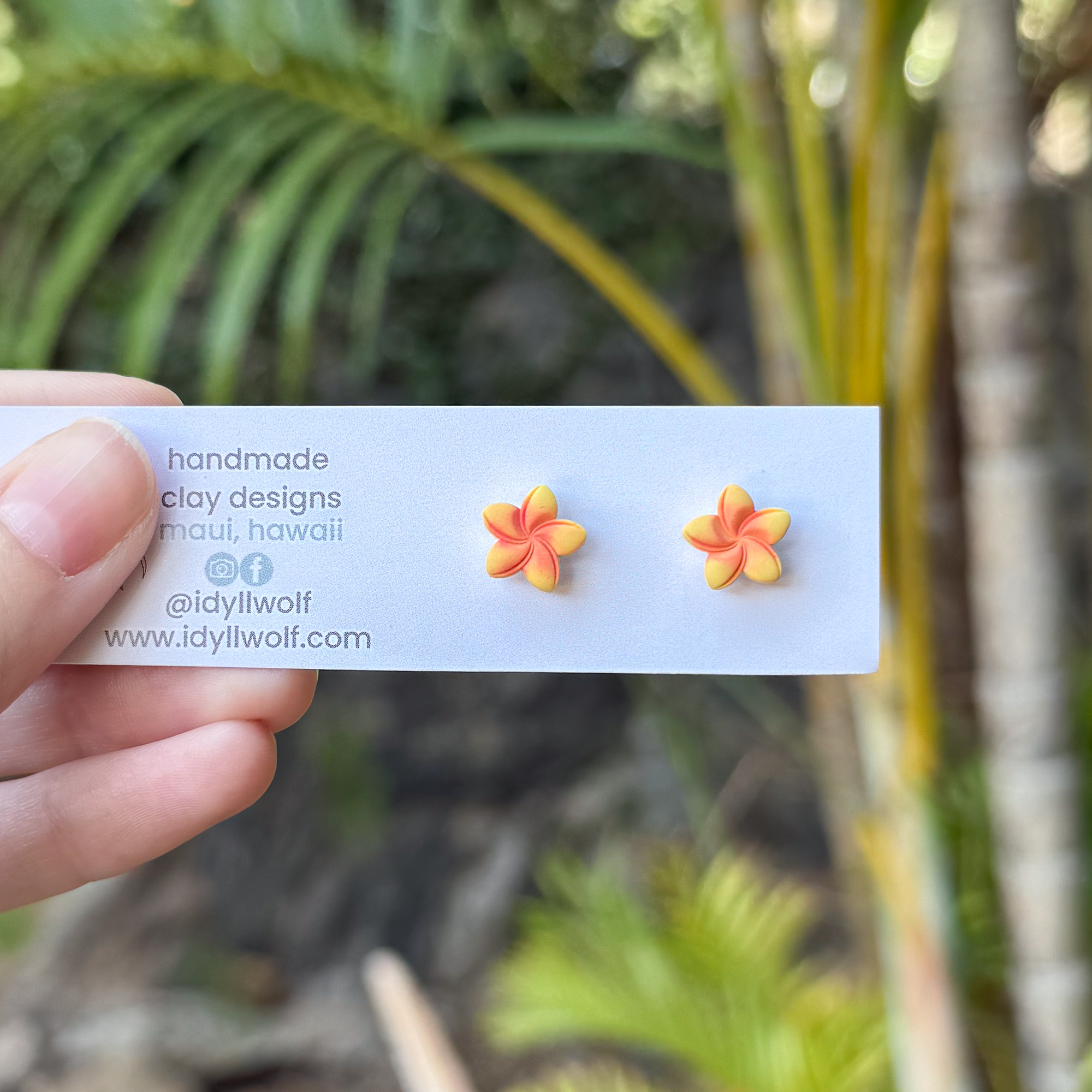 Plumeria studs, multiple colors