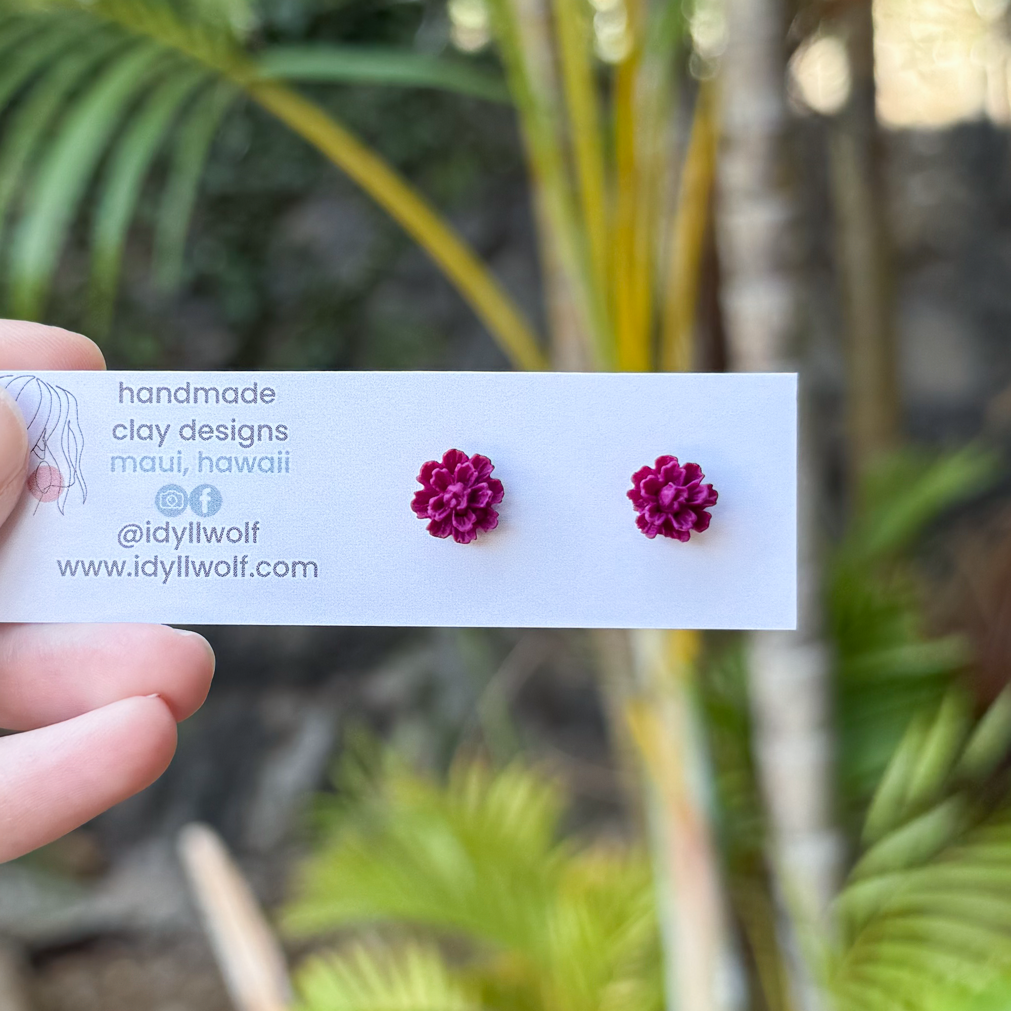 Peony studs, multiple colors