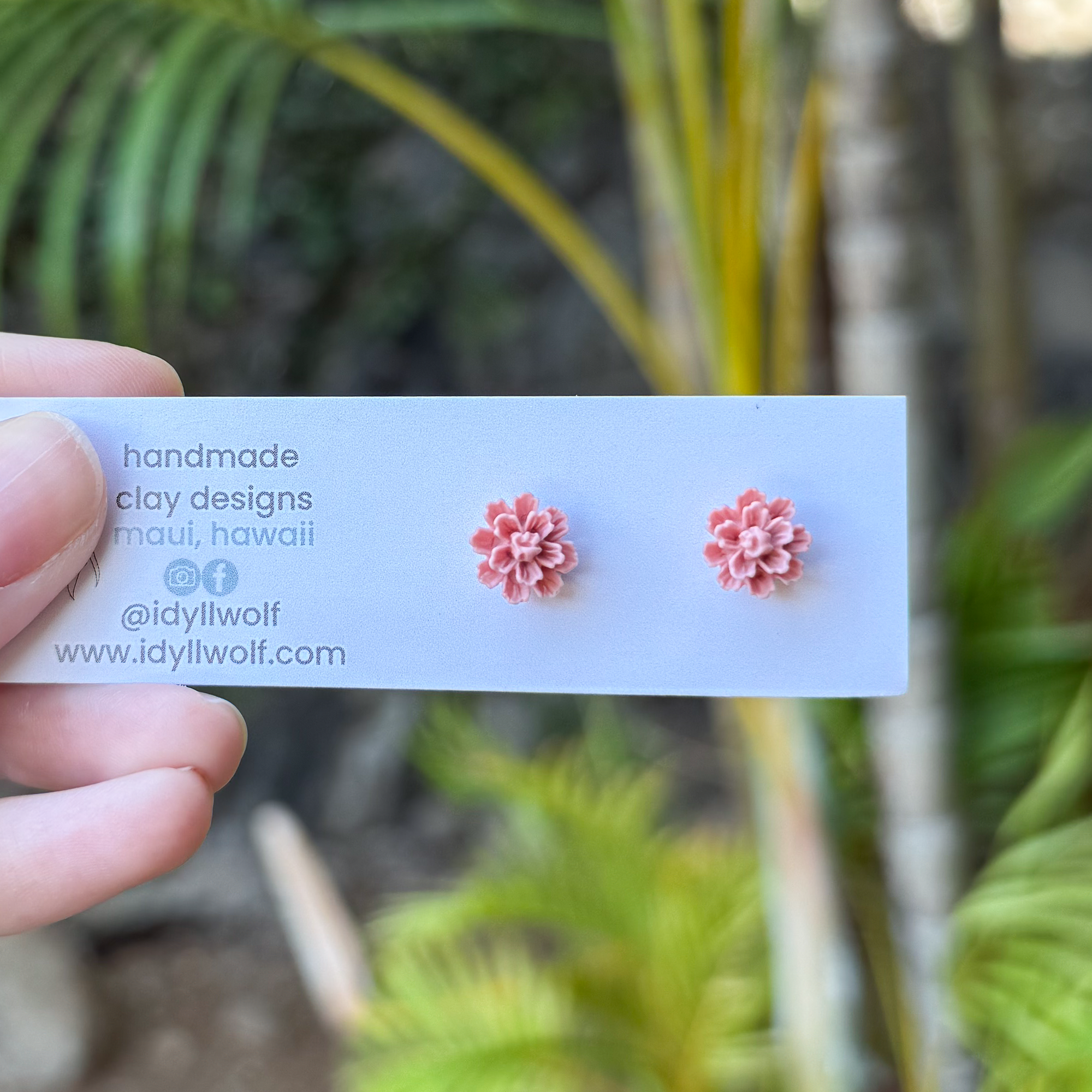 Peony studs, multiple colors