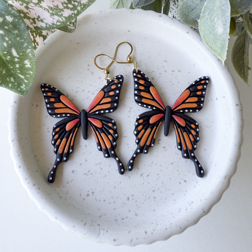 Hand-painted large monarch butterflies