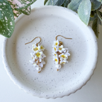 Plumeria pearls, white and yellow