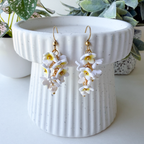 Plumeria pearls, white and yellow