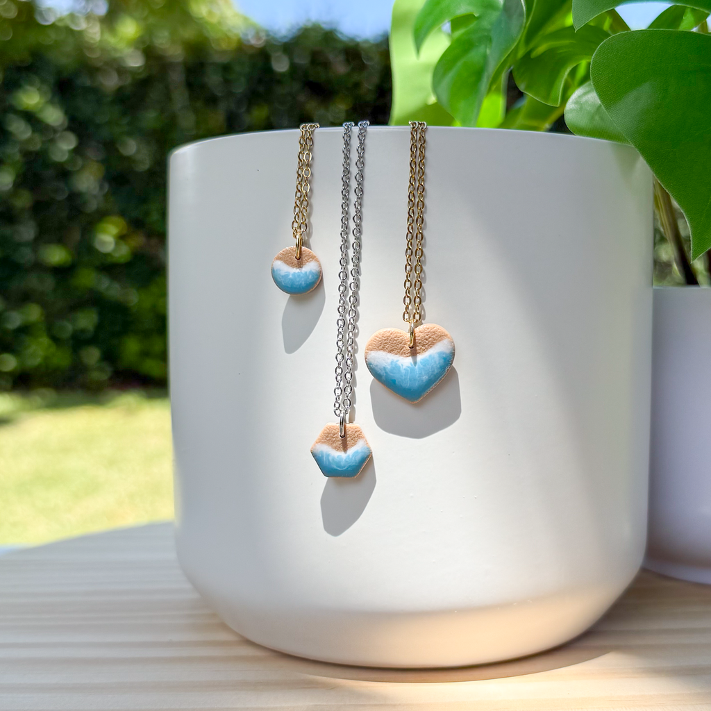 Tiny beach charm necklace